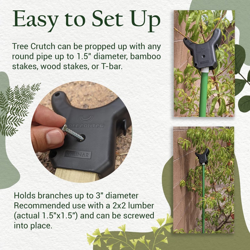 Kalinar Tree Crutch - DIY Tree Support Device - Save Fruit Tree Branches from Breaking Under Heavy Fruit  fits on Standard 2x2 Lumber T-bar  Bamboo Garden Stakes  Broom Pole - Image 4